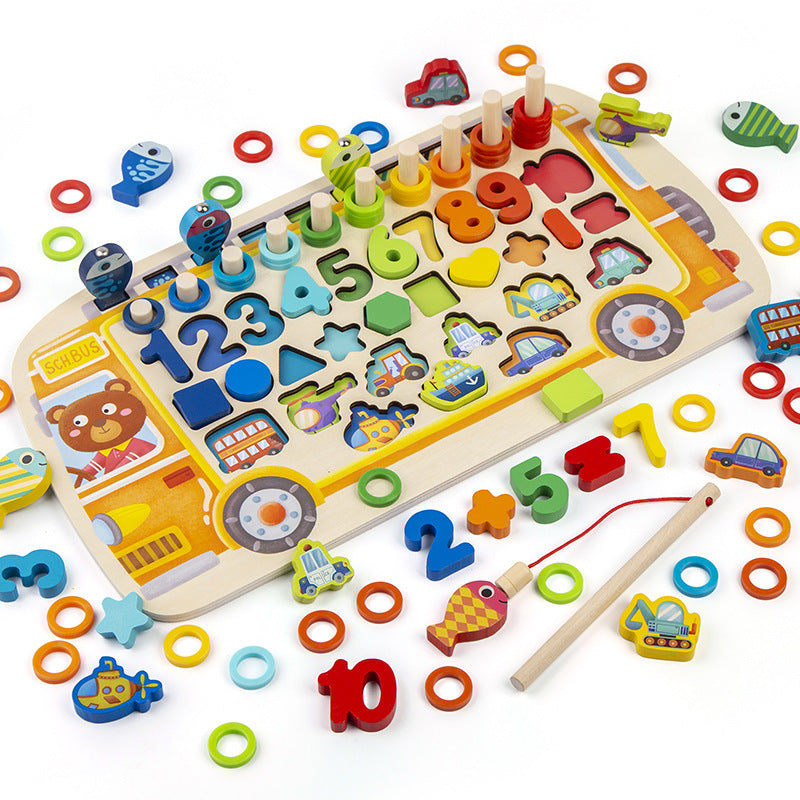Busy School Bus Logarithmic Board Children's Educational Toys