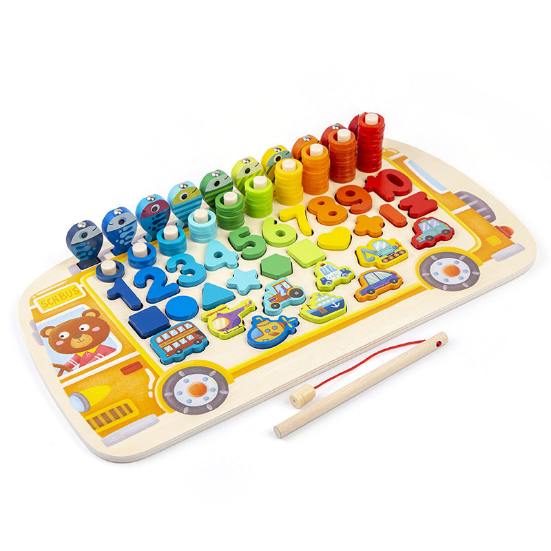 Busy School Bus Logarithmic Board Children's Educational Toys