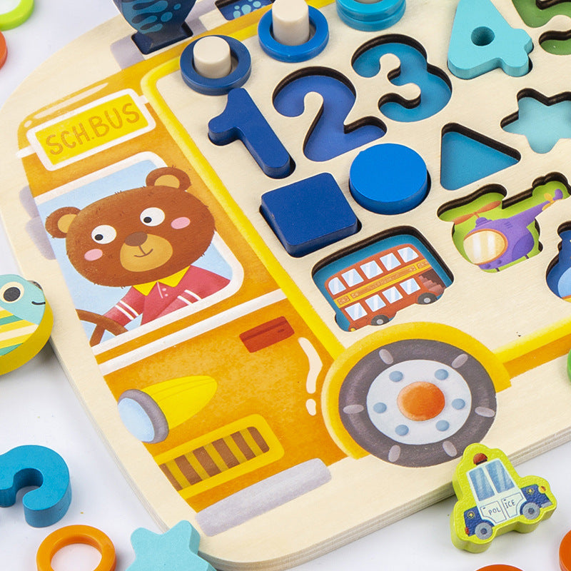 Busy School Bus Logarithmic Board Children's Educational Toys