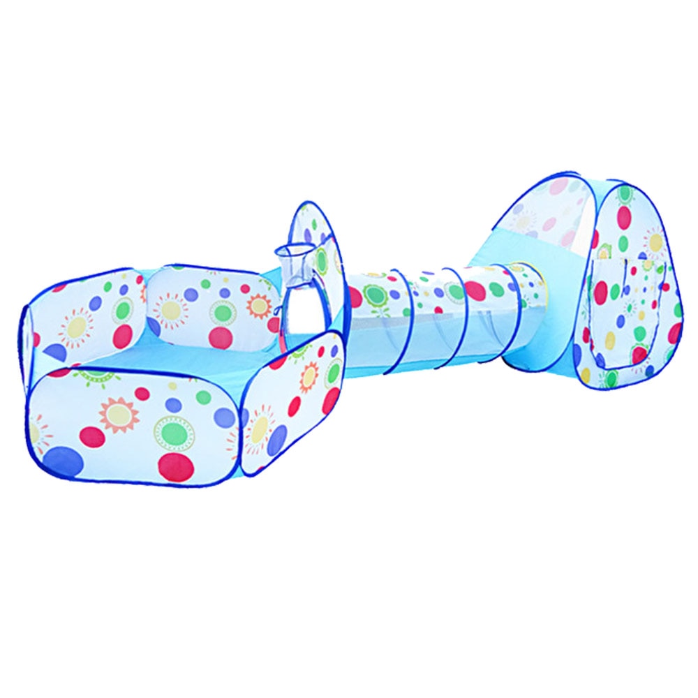 3-in-1 Kids Tent with Ball Pit and Crawling Tunnel