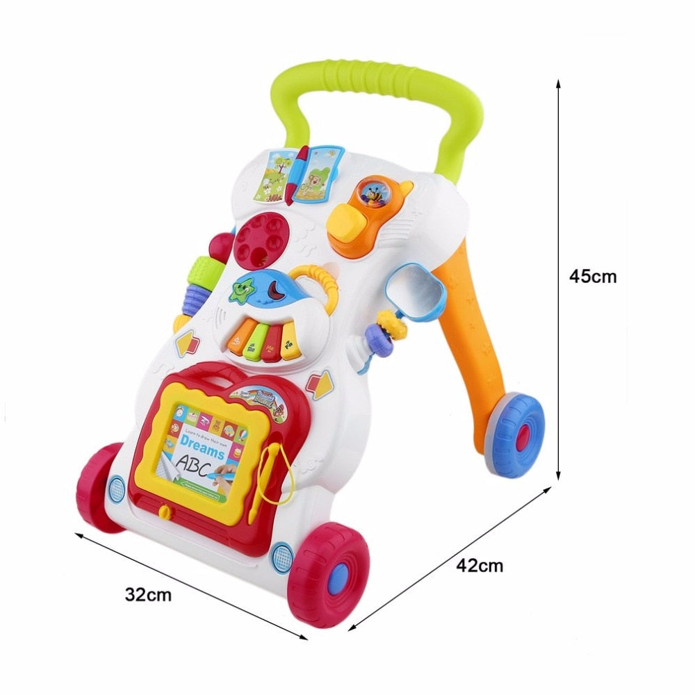 Baby Walker Musical Toddler Trolley Sit to Stand Walker