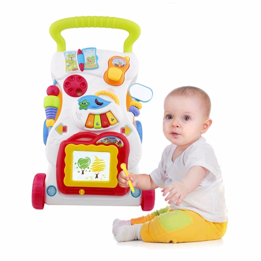 Baby Walker Musical Toddler Trolley Sit to Stand Walker