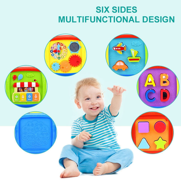 Musical Geometric Cube Toy Blocks Math Montessori Clock