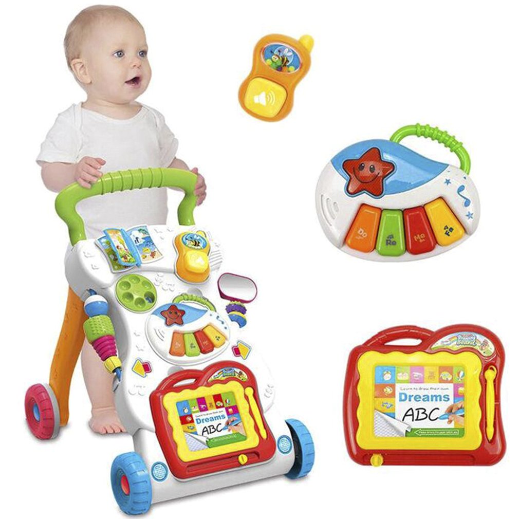 Baby Walker Musical Toddler Trolley Sit to Stand Walker