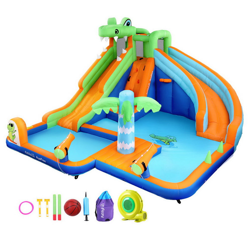 AirMyFun Kids Inflatable Pool Water Double Slide Park Jumping Castle 465X430CM