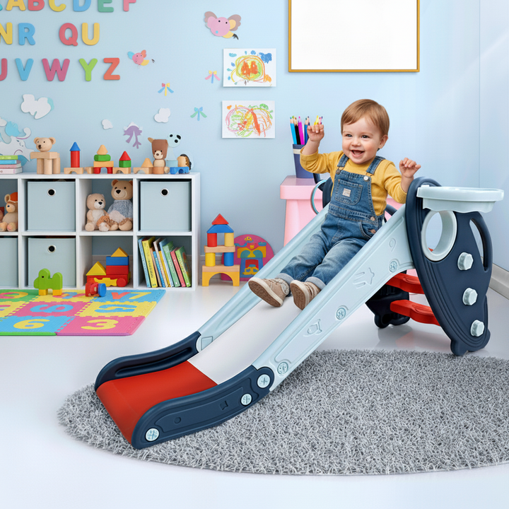 Keezi Kids Slide Set Outdoor Playground Basketball Hoop Ring Toddler Play Activity Indoor