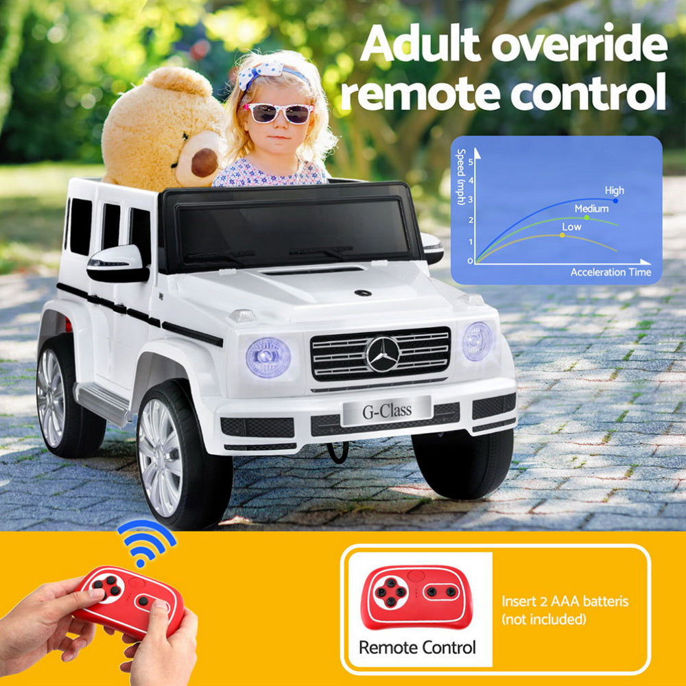 Kids Ride On Car Licensed G500 Electric Toys Horn Remote 12V White