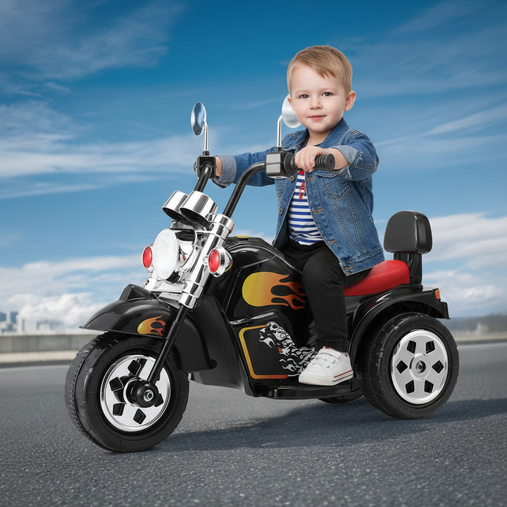 Rigo Kids Ride On Car Motorcycle Motorbike Electric Toys Horn Music 6V Black