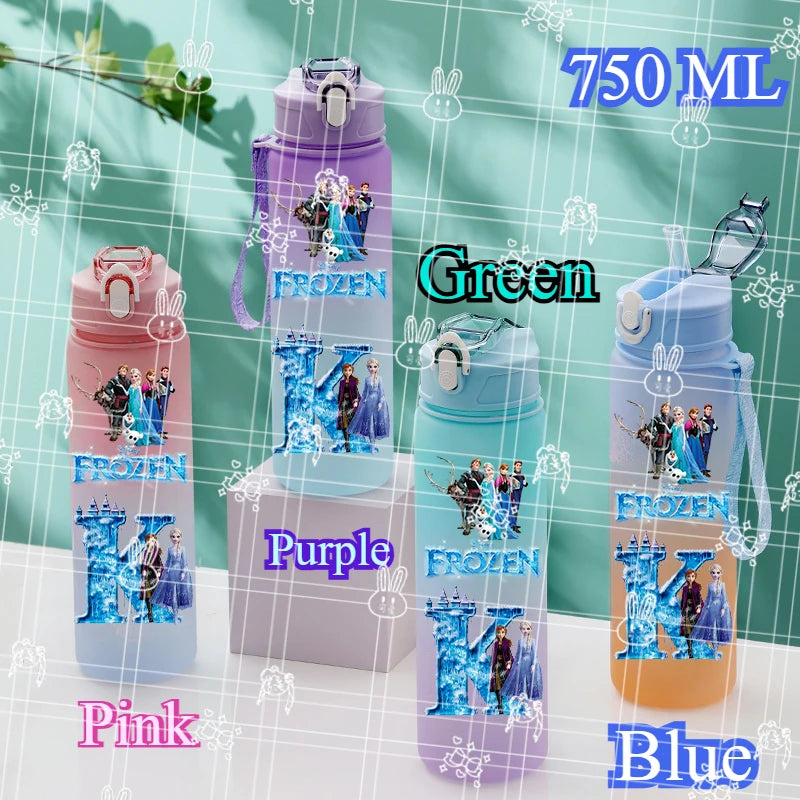 750ML Letter A-L Print Frozen Water Bottle