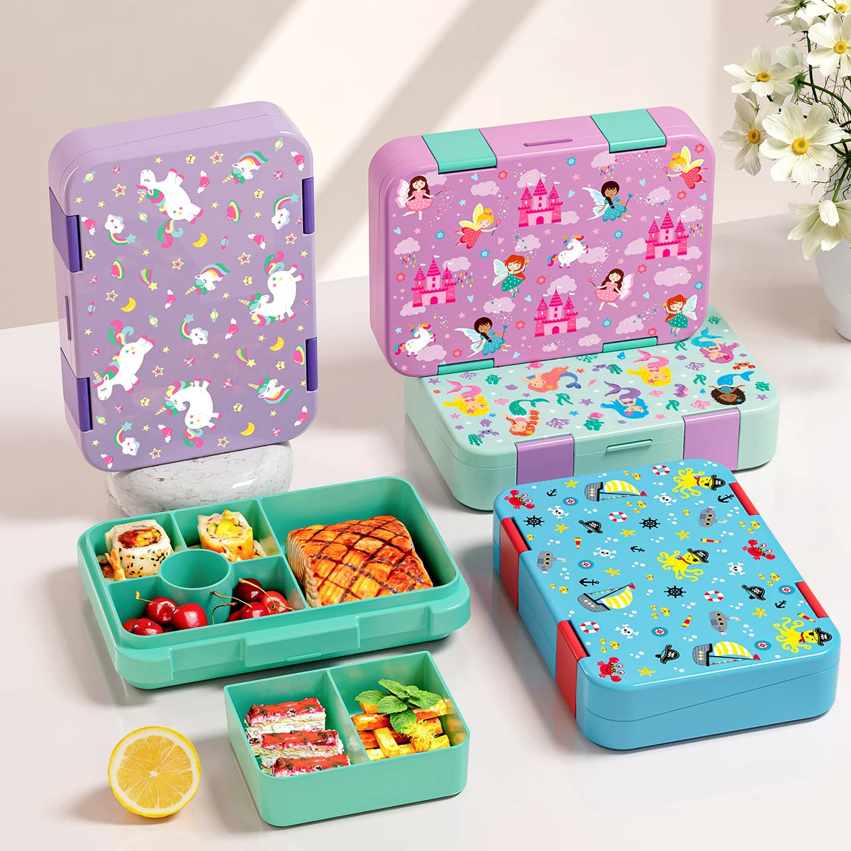 1100ml Cartoon Printed Leakproof Lunch Box Microwavable Bento Box