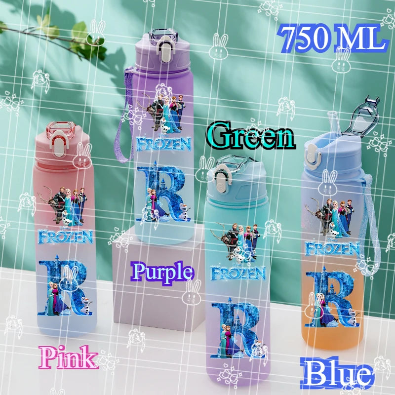 750ML Letter A-L Print Frozen Water Bottle