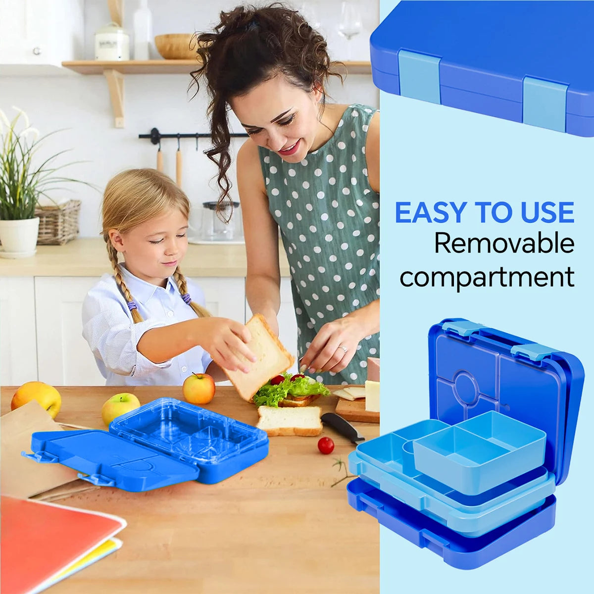 1100ml Cartoon Printed Leakproof Lunch Box Microwavable Bento Box