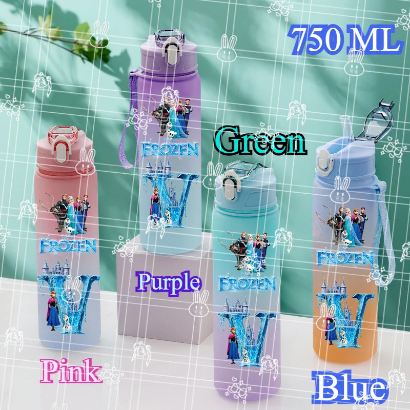 750ML Letter A-L Print Frozen Water Bottle