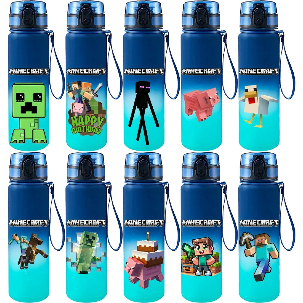650ML Minecraft Pixel Style Leak proof Water Bottle