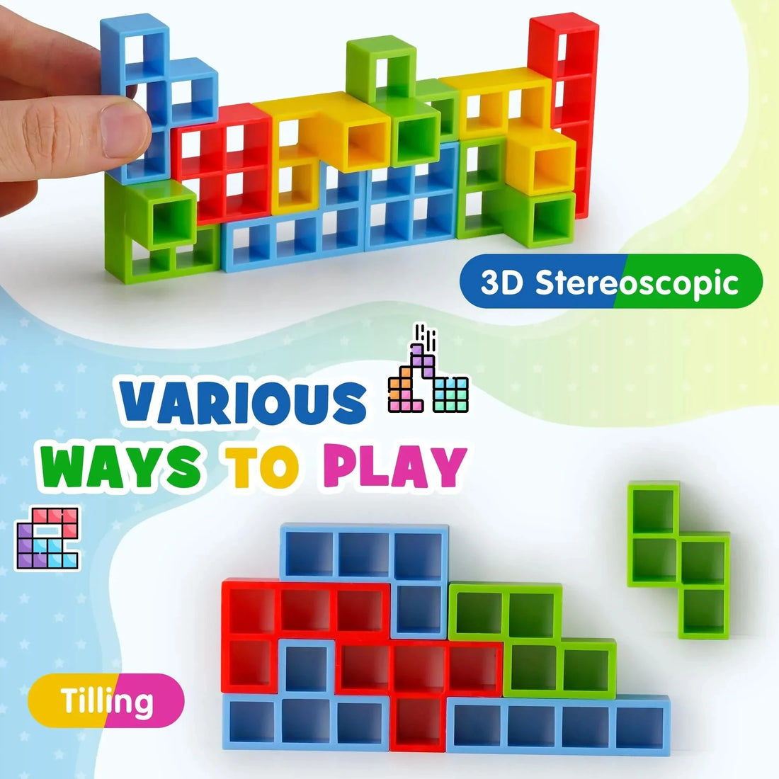 Stack, Balance & Play: Tetra Tower Building Block Game for Kids & Adults - 48 Pieces