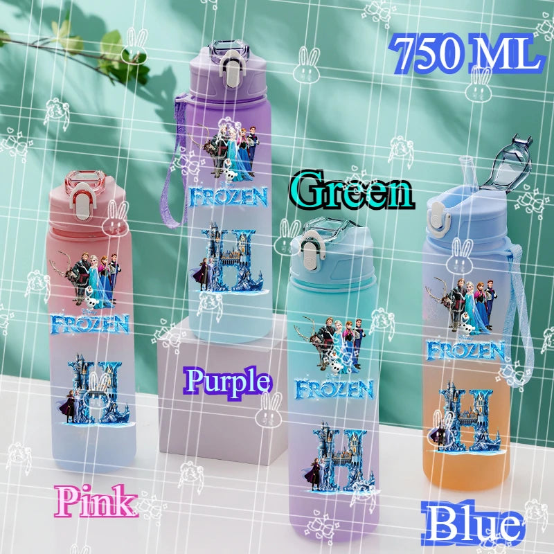 750ML Letter A-L Print Frozen Water Bottle