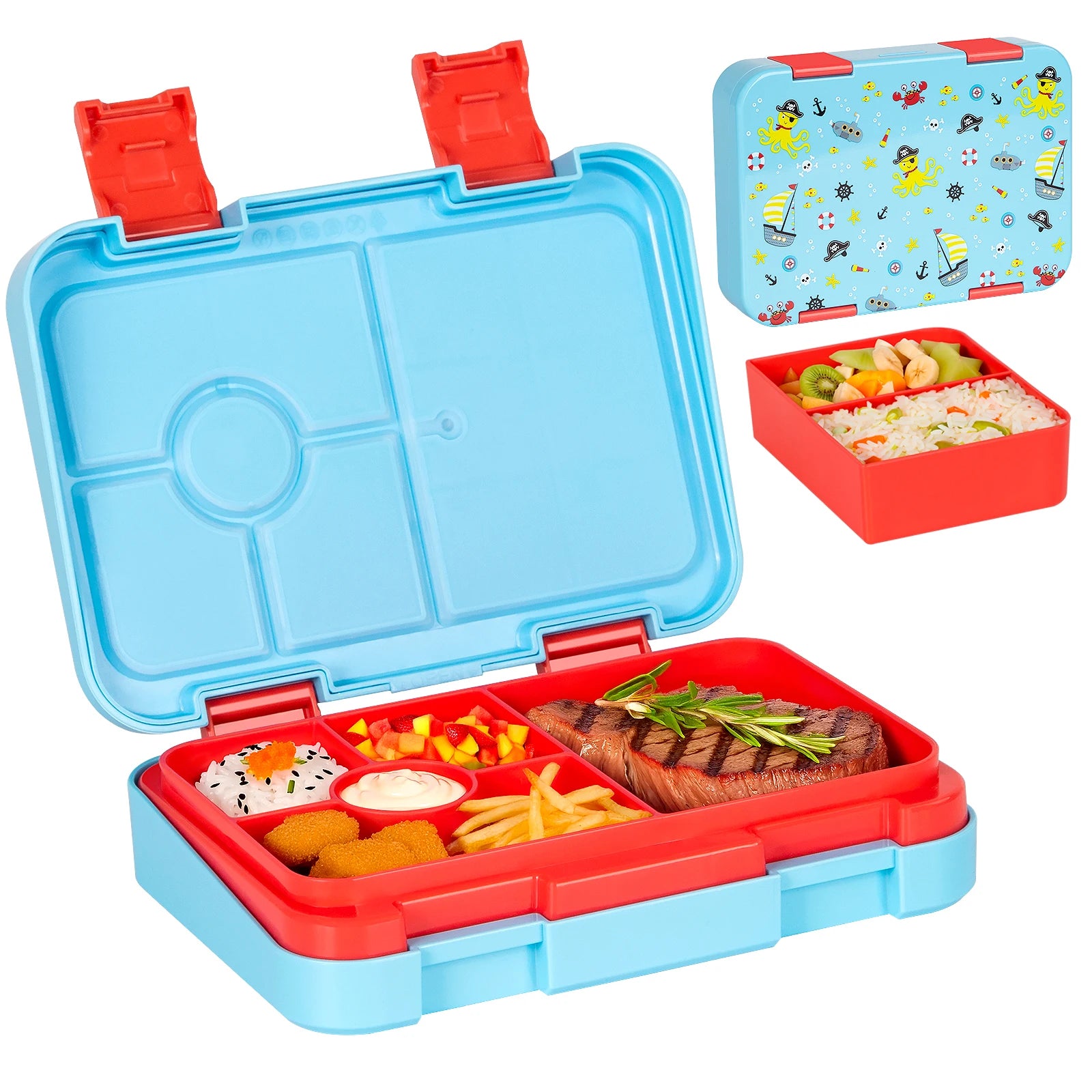 1100ml Cartoon Printed Leakproof Lunch Box Microwavable Bento Box
