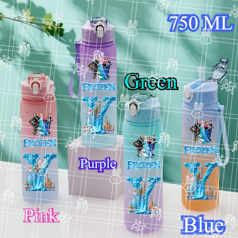 750ML Letter A-L Print Frozen Water Bottle