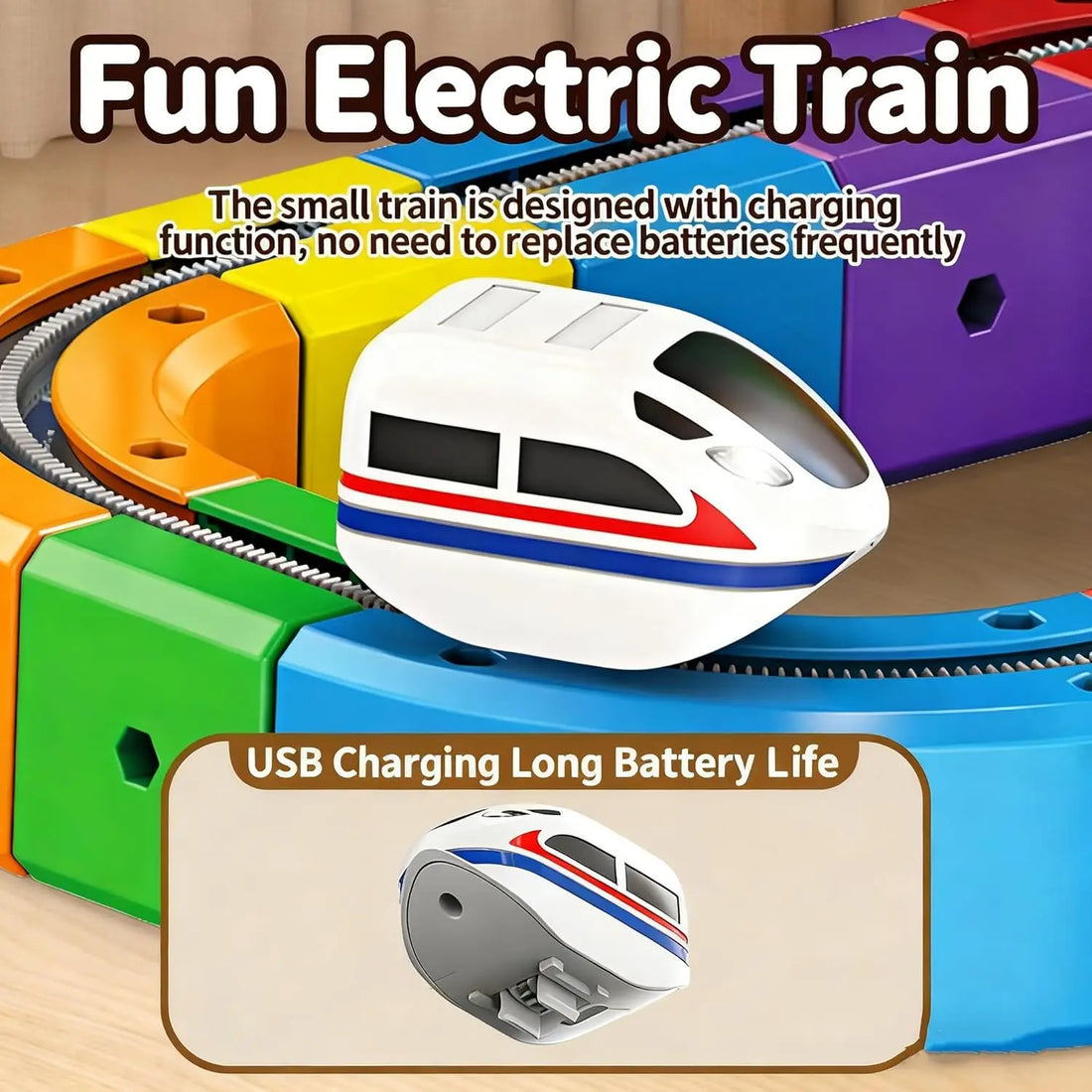 51PCS Magical Track Train – USB Rechargeable 3D Building Track Cube | STEM Educational Toy Gift