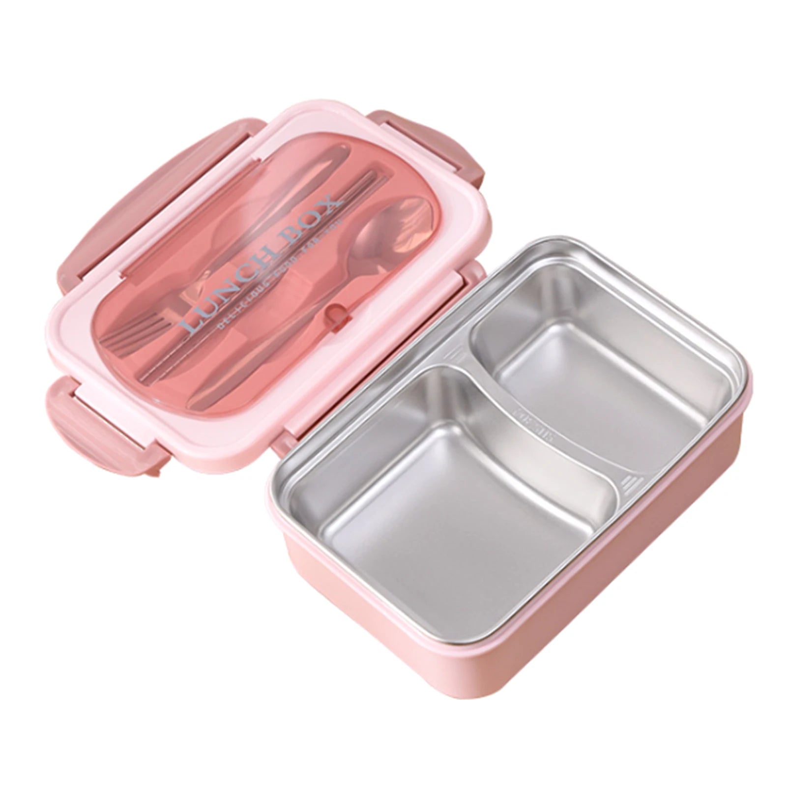 Portable Lunch Box 304 Stainless Steel Leakproof Divided lunch box with Spoon and Chopsticks