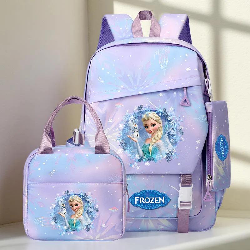 3 PC Frozen School Backpack Set