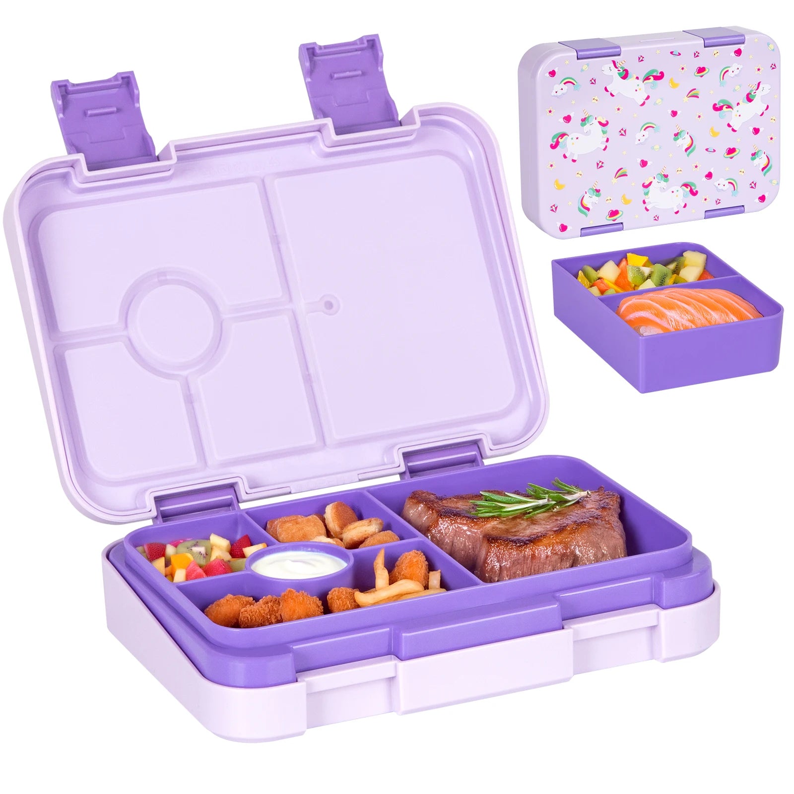 1100ml Cartoon Printed Leakproof Lunch Box Microwavable Bento Box
