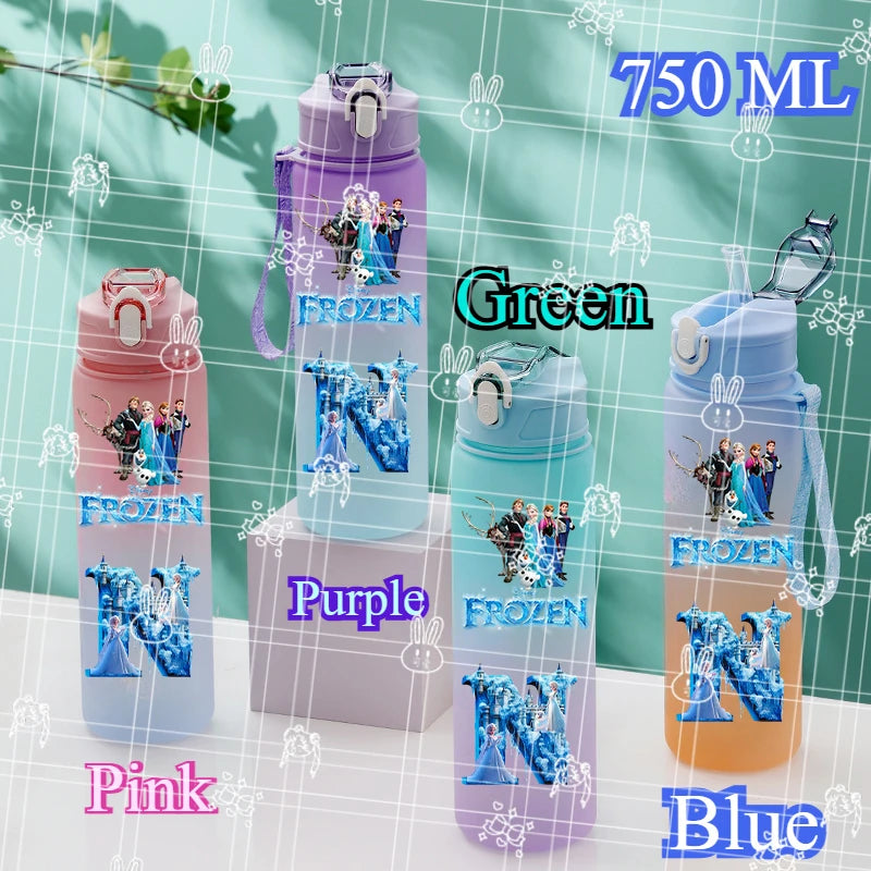 750ML Letter A-L Print Frozen Water Bottle