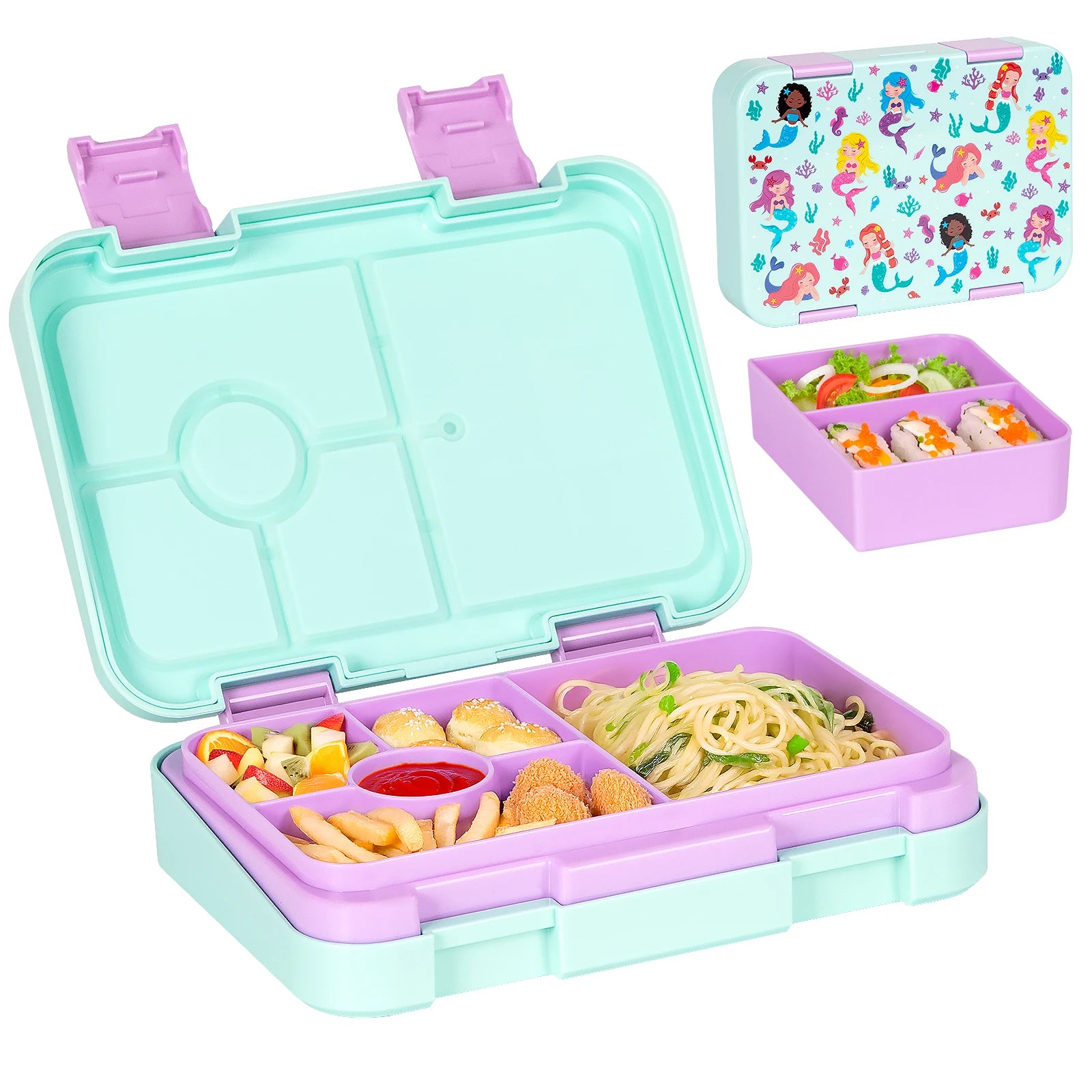 1100ml Cartoon Printed Leakproof Lunch Box Microwavable Bento Box