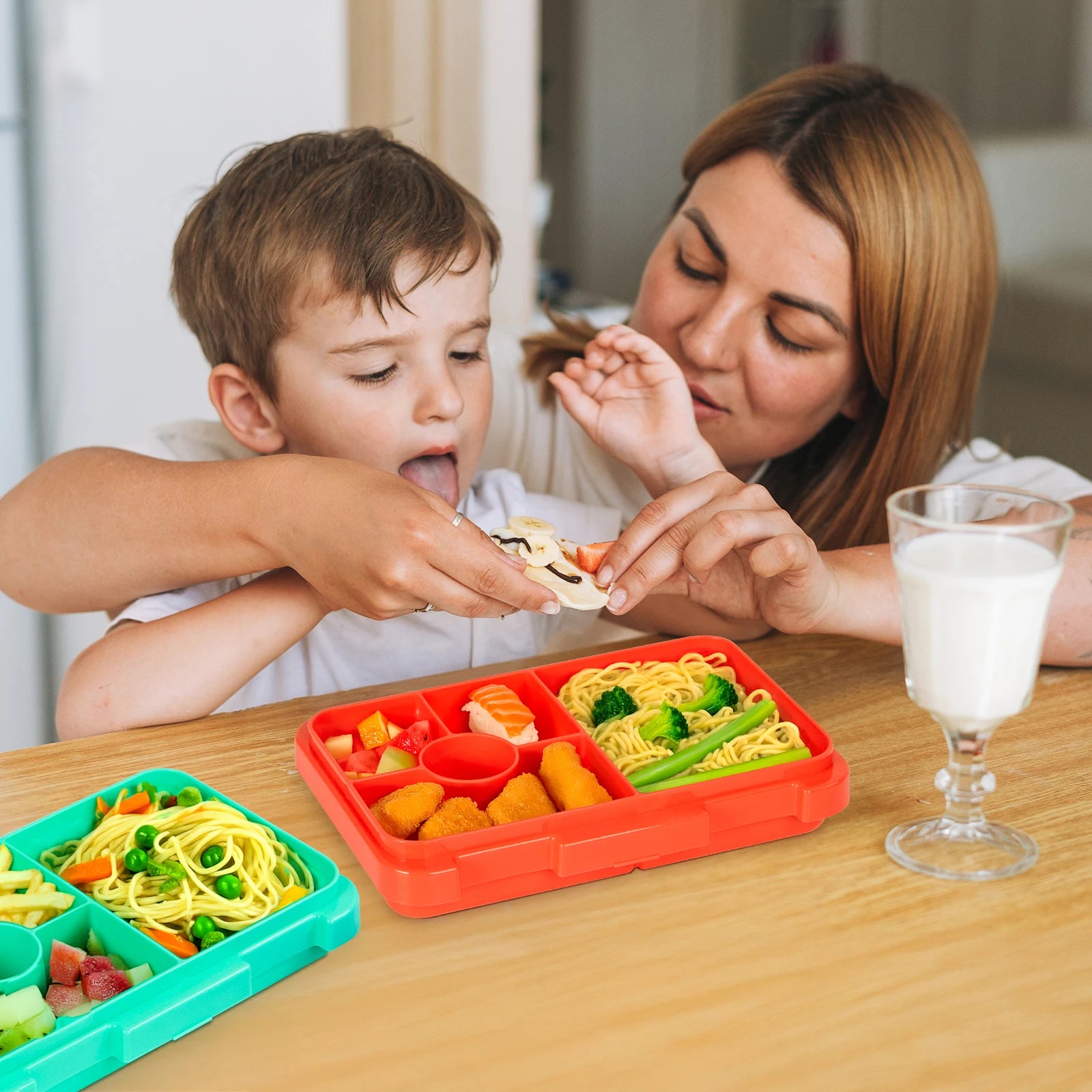 1100ml Cartoon Printed Leakproof Lunch Box Microwavable Bento Box