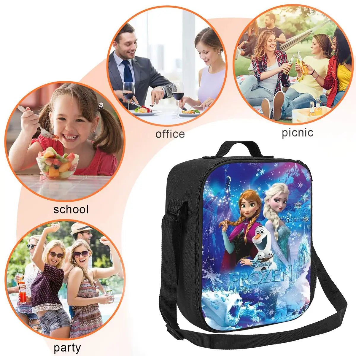 Frozen Princess Elsa, Anna Insulated Lunch Bag