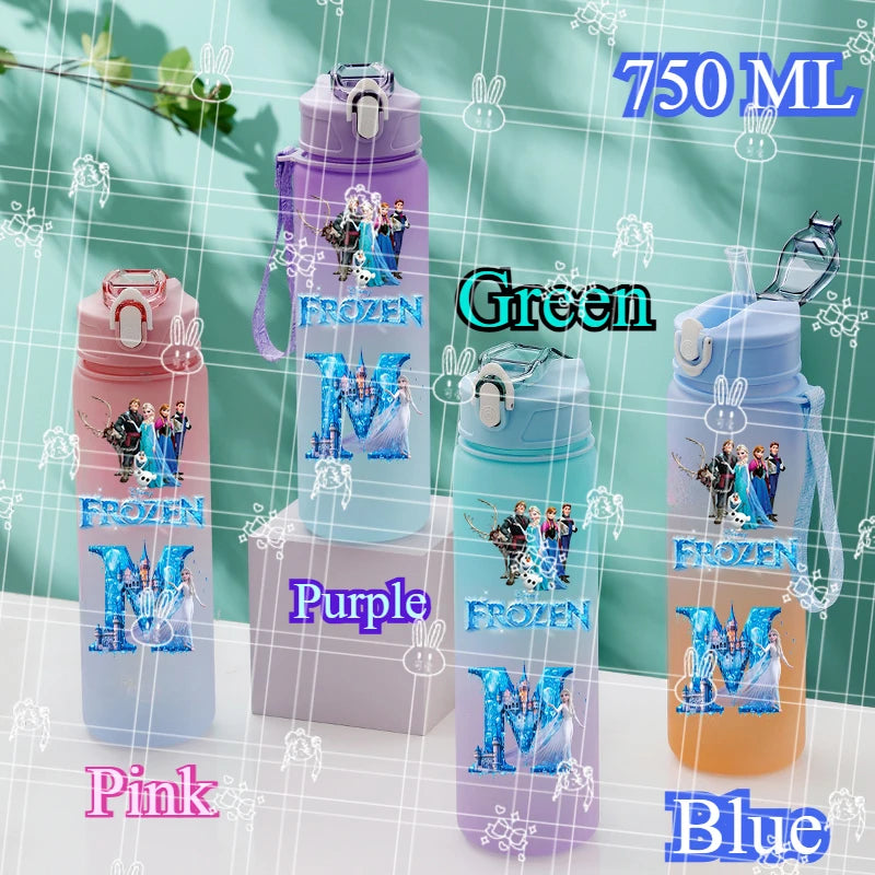 750ML Letter A-L Print Frozen Water Bottle