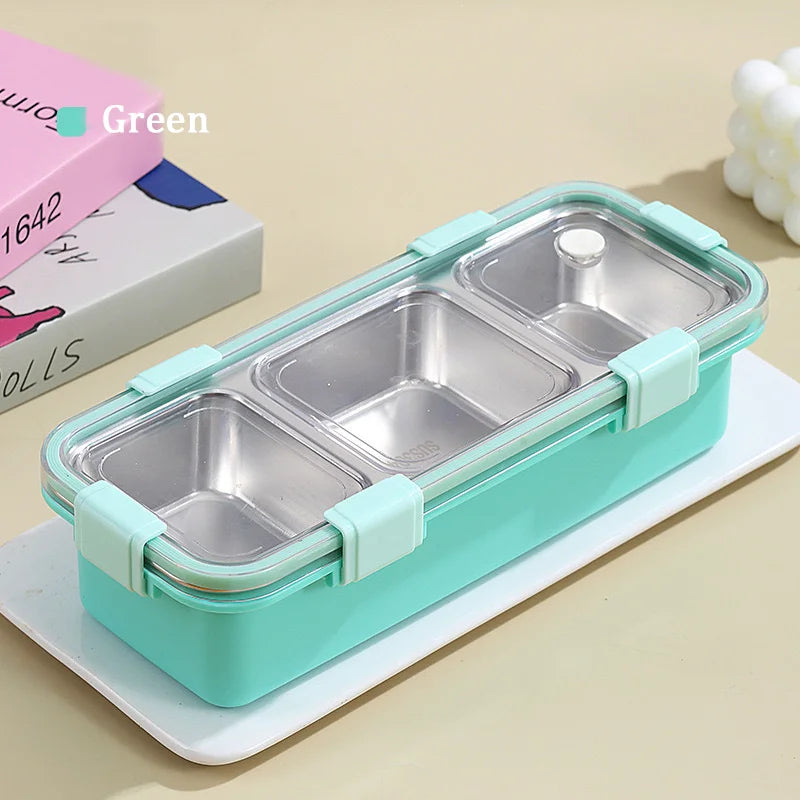 2/3 Compartment Lunch Box Stainless Steel Bento Box with Soup Bowl