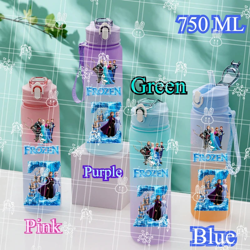 750ML Letter A-L Print Frozen Water Bottle