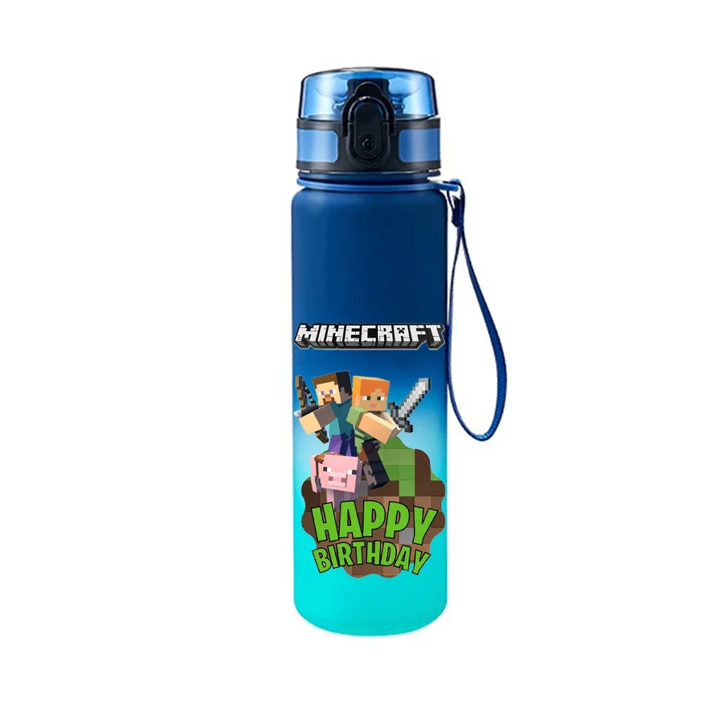 650ML Minecraft Pixel Style Leak proof Water Bottle