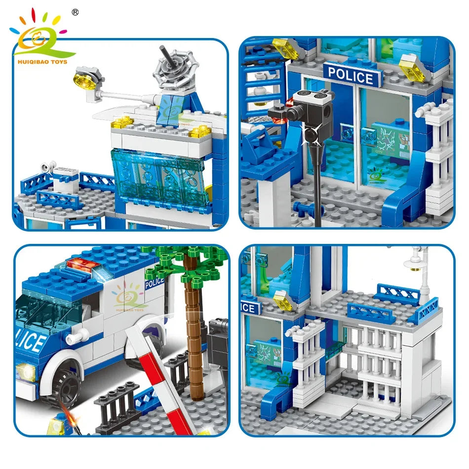 753PCS City Police Station Building Blocks Set
