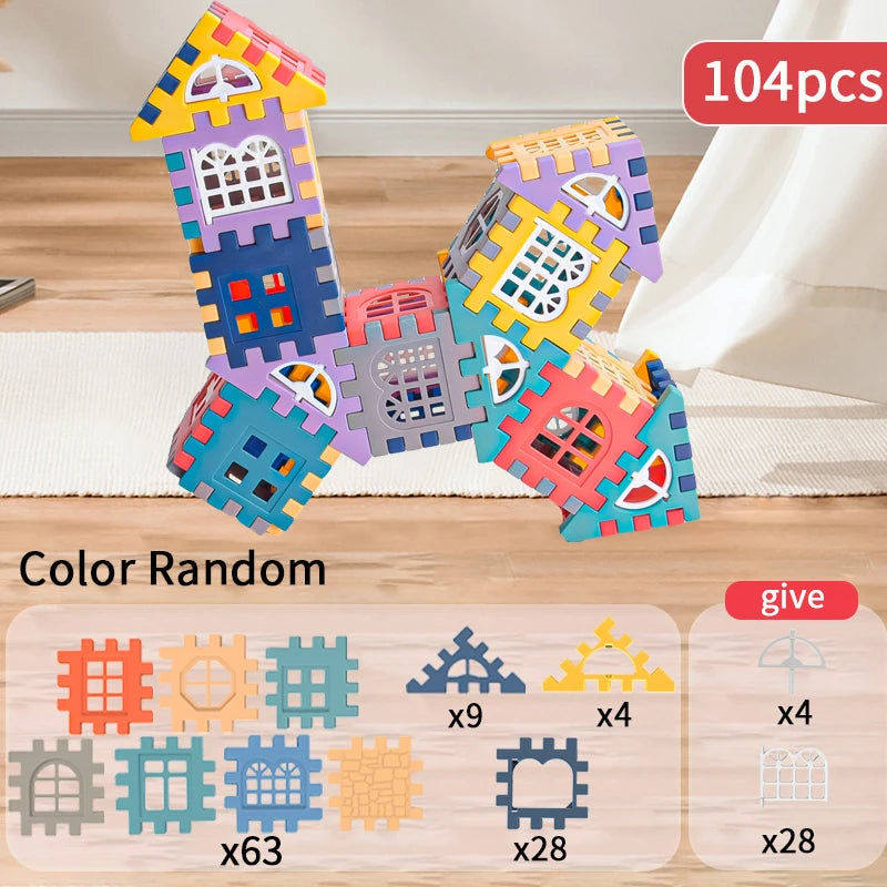 House Building Blocks – Creative Construction Set with Window Design for Kids