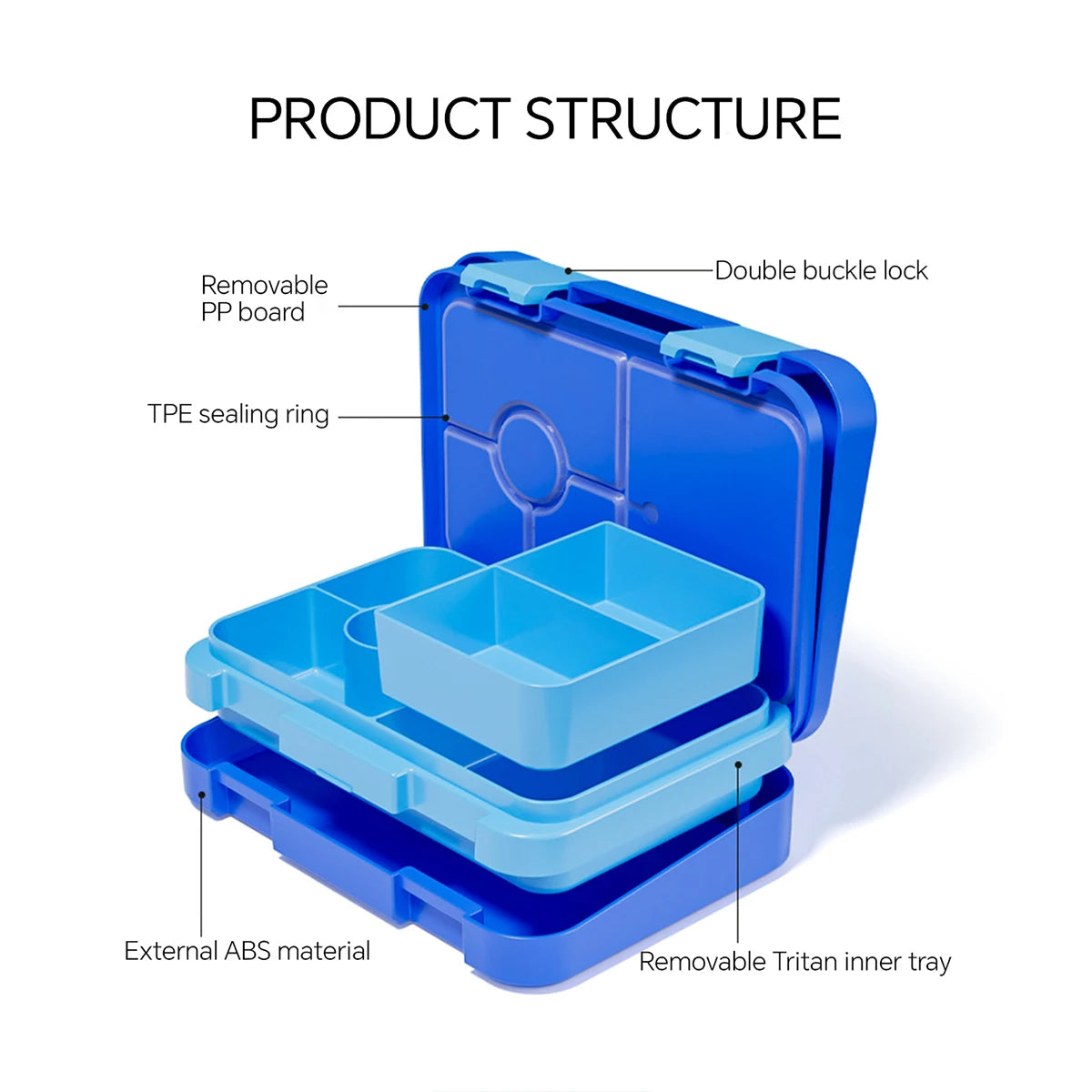 1100ml Cartoon Printed Leakproof Lunch Box Microwavable Bento Box