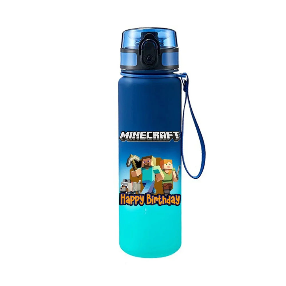 650ML Minecraft Pixel Style Leak proof Water Bottle