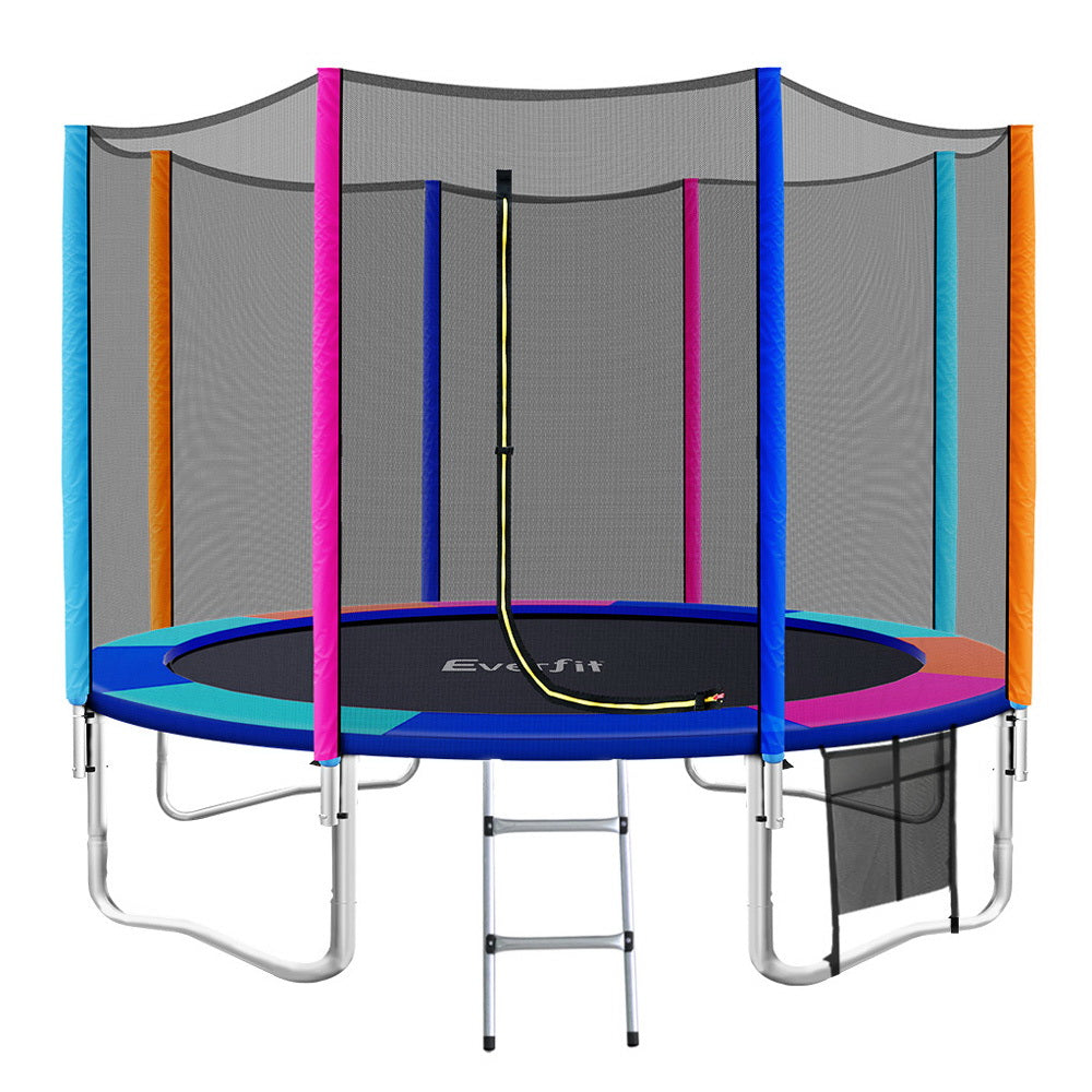 Everfit Trampoline for Kids 12FT with Ladder Enclosure Safety Net Pad Gift Round
