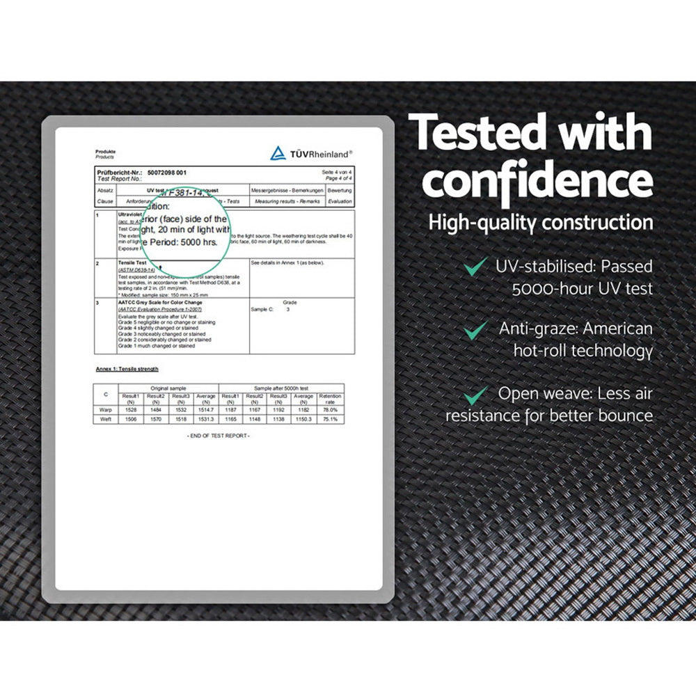 Everfit Trampoline for Kids 12FT with Ladder Enclosure Safety Net Pad Gift Round