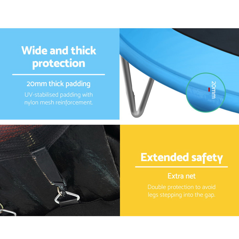 Everfit Trampoline for Kids 12FT with Ladder Enclosure Safety Net Pad Gift Round