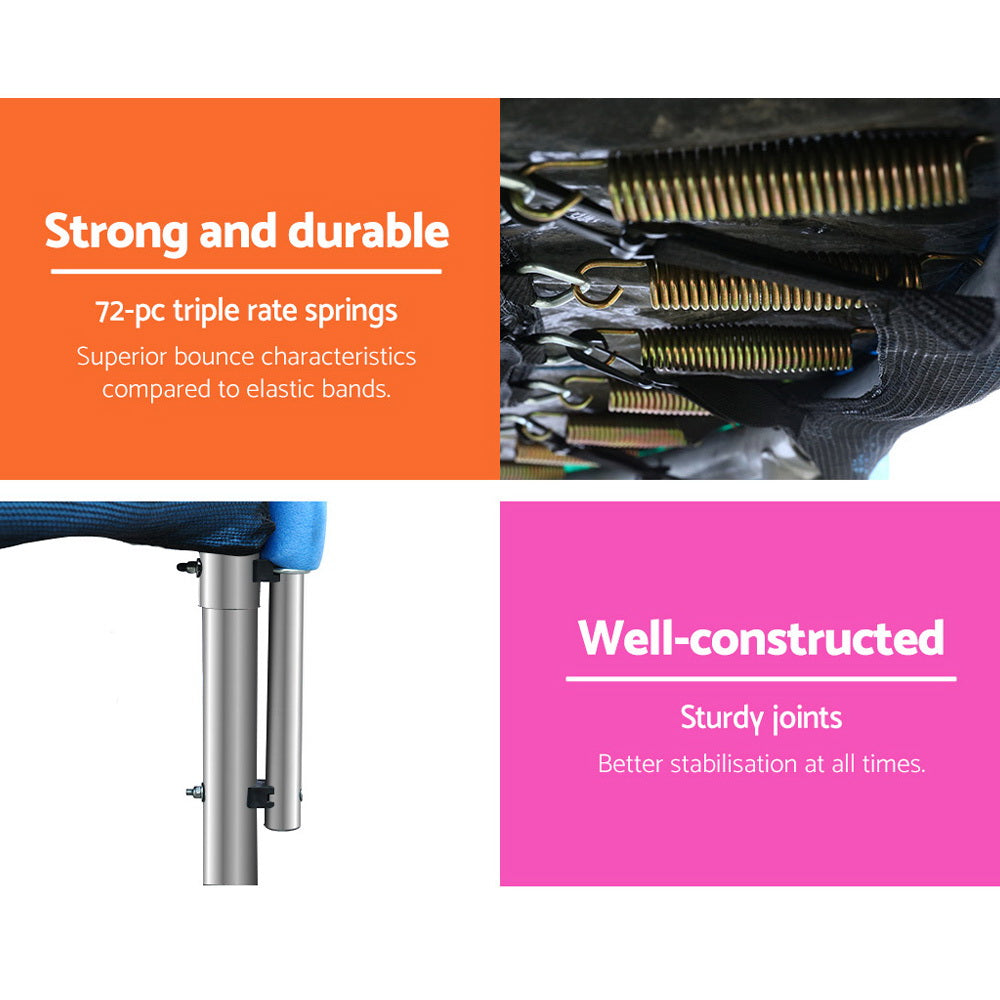 Everfit Trampoline for Kids 12FT with Ladder Enclosure Safety Net Pad Gift Round