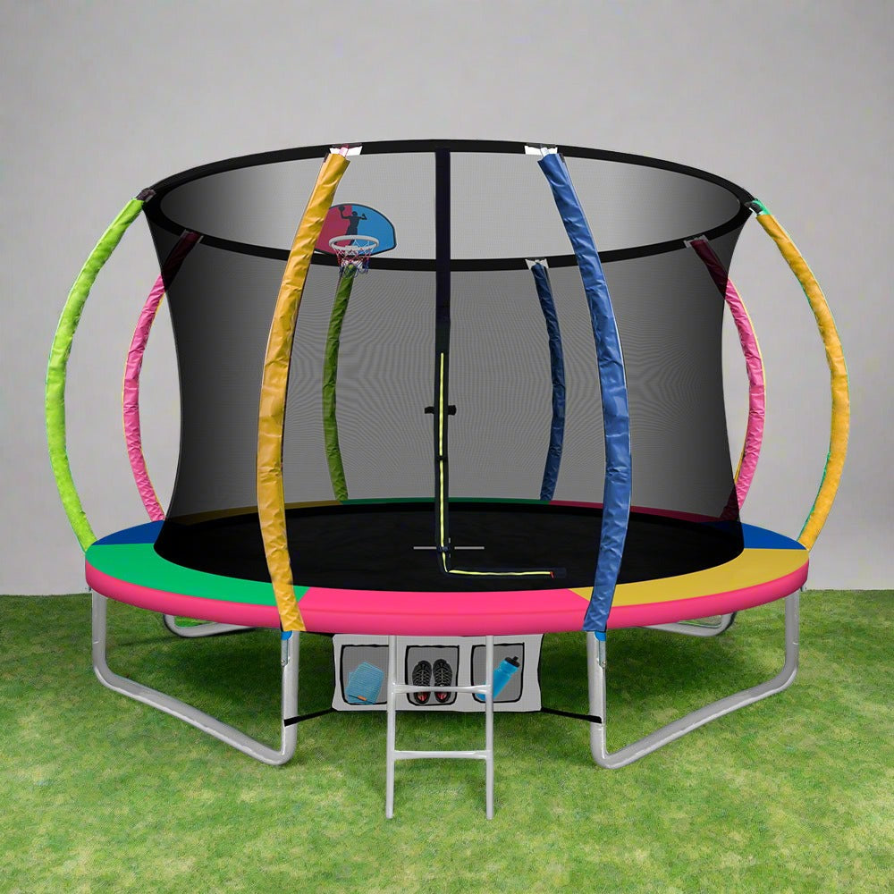 Everfit Trampoline for Kids 10FT with Ladder Enclosure Safety Net Rebounder Colors