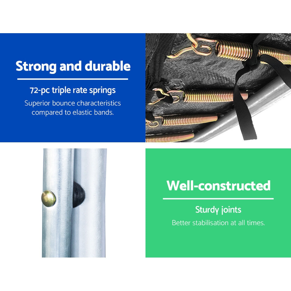 Everfit Trampoline for Kids 12FT with Ladder Enclosure Safety Net Rebounder Orange