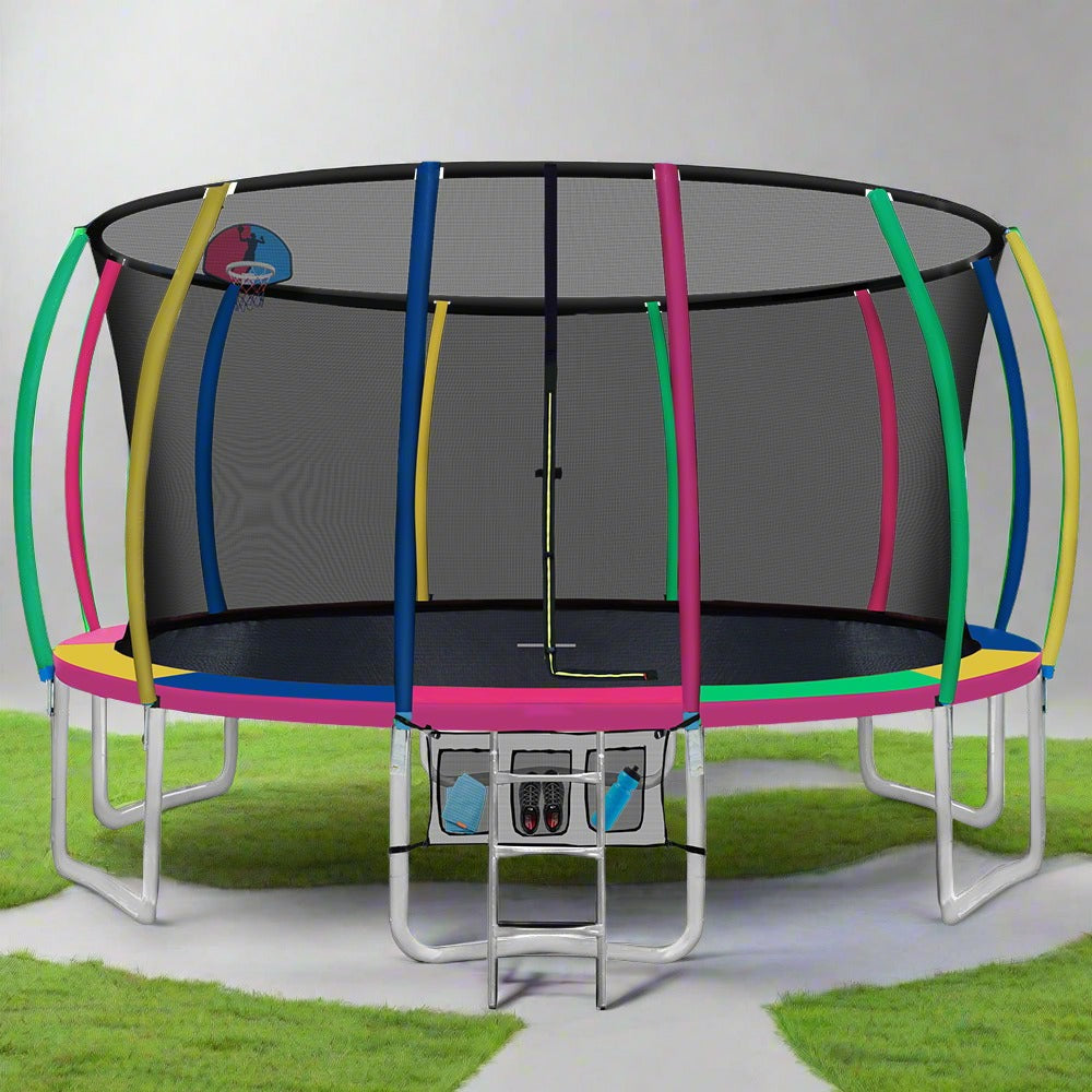 Everfit Trampoline for Kids 16FT with Ladder Enclosure Safety Net Rebounder Colors