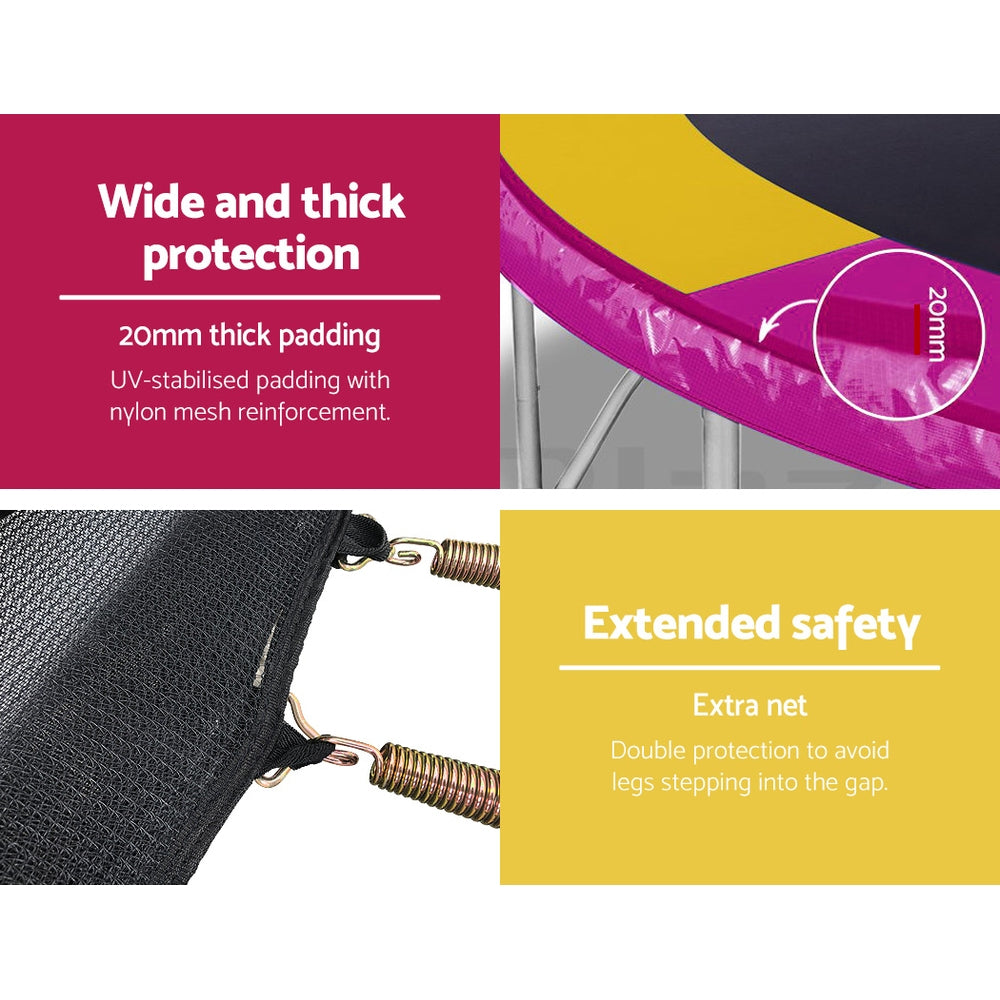 Everfit Trampoline for Kids 16FT with Ladder Enclosure Safety Net Rebounder Colors