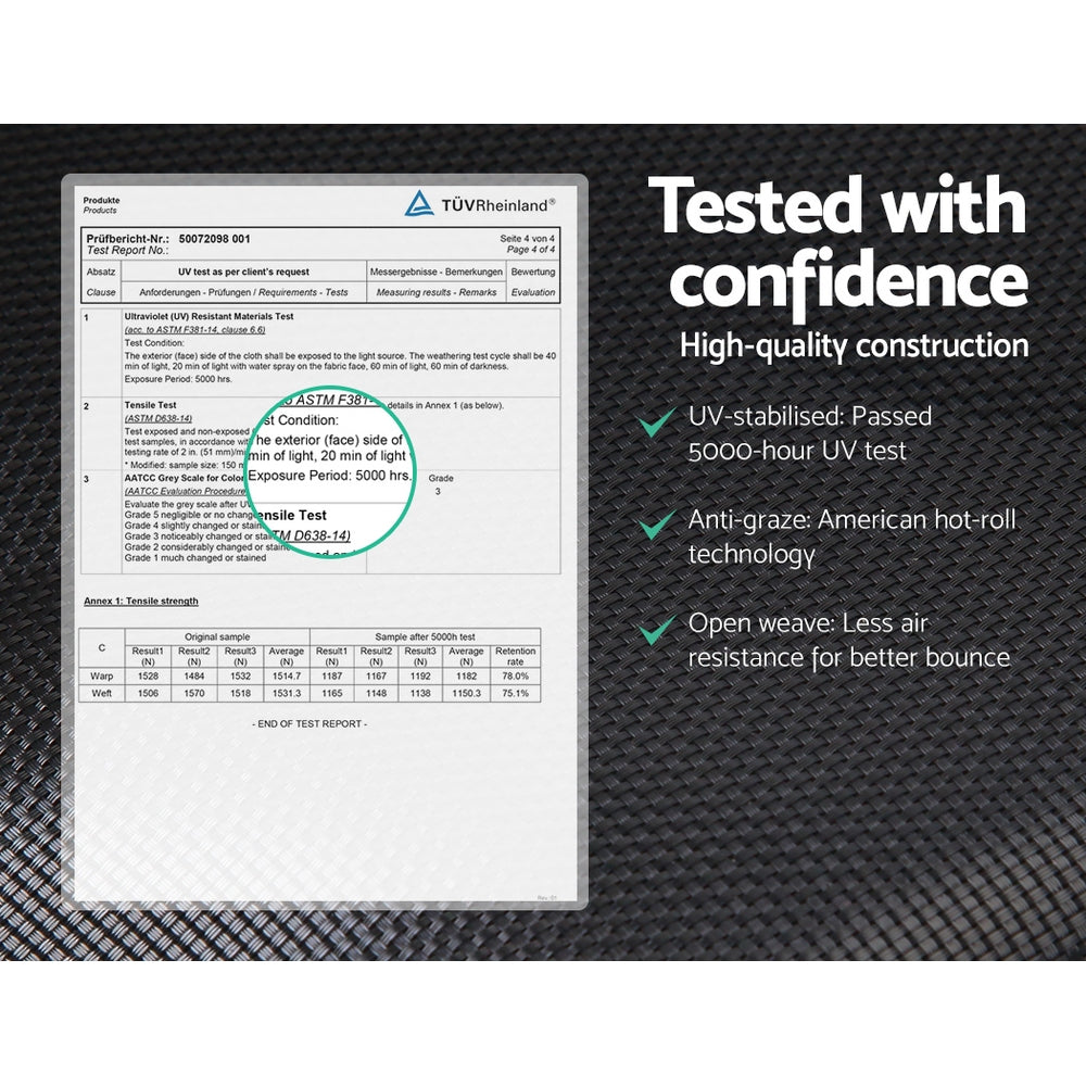 Everfit Trampoline for Kids 16FT with Ladder Enclosure Safety Net Rebounder Orange