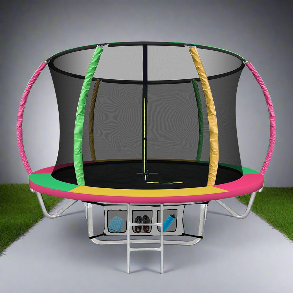 Everfit Trampoline for Kids 8FT with Ladder Enclosure Safety Net Rebounder Colors