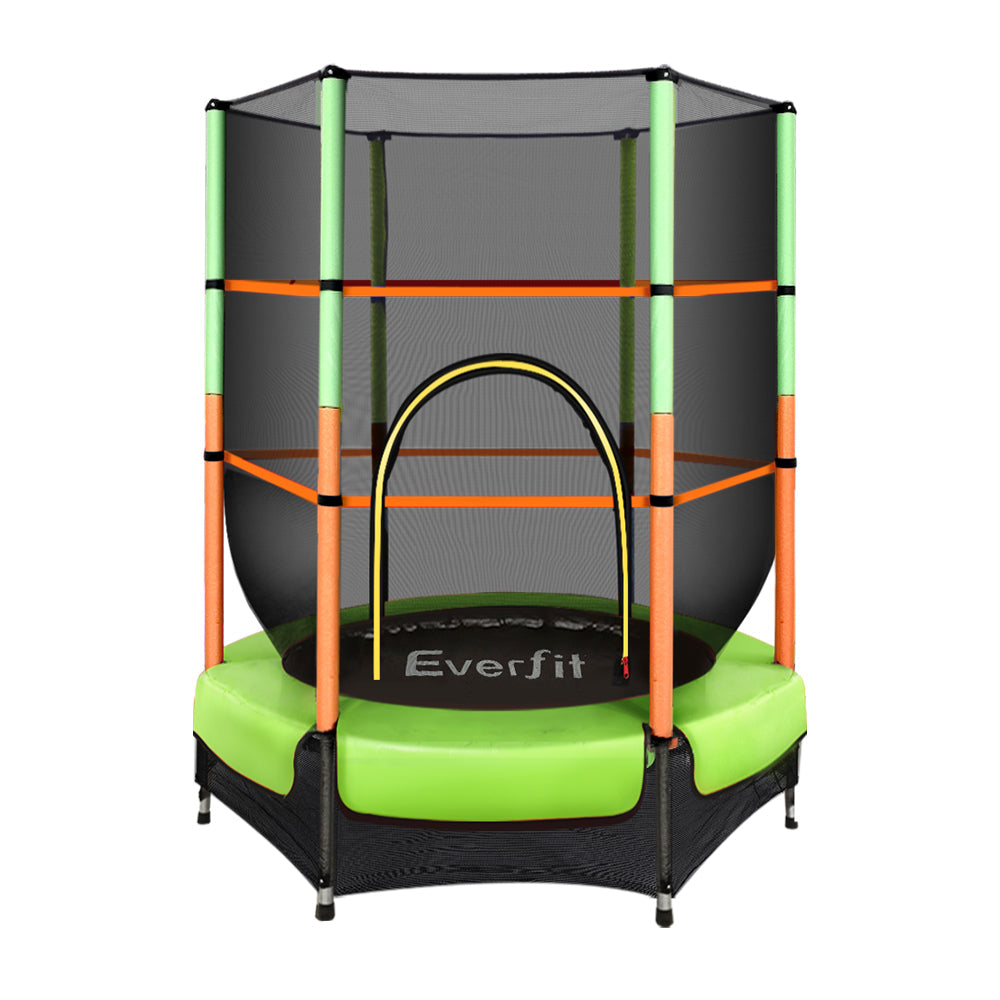 Everfit Trampoline for Kids 4.5FT with Enclosure Safety Net Rebounder Gift Green