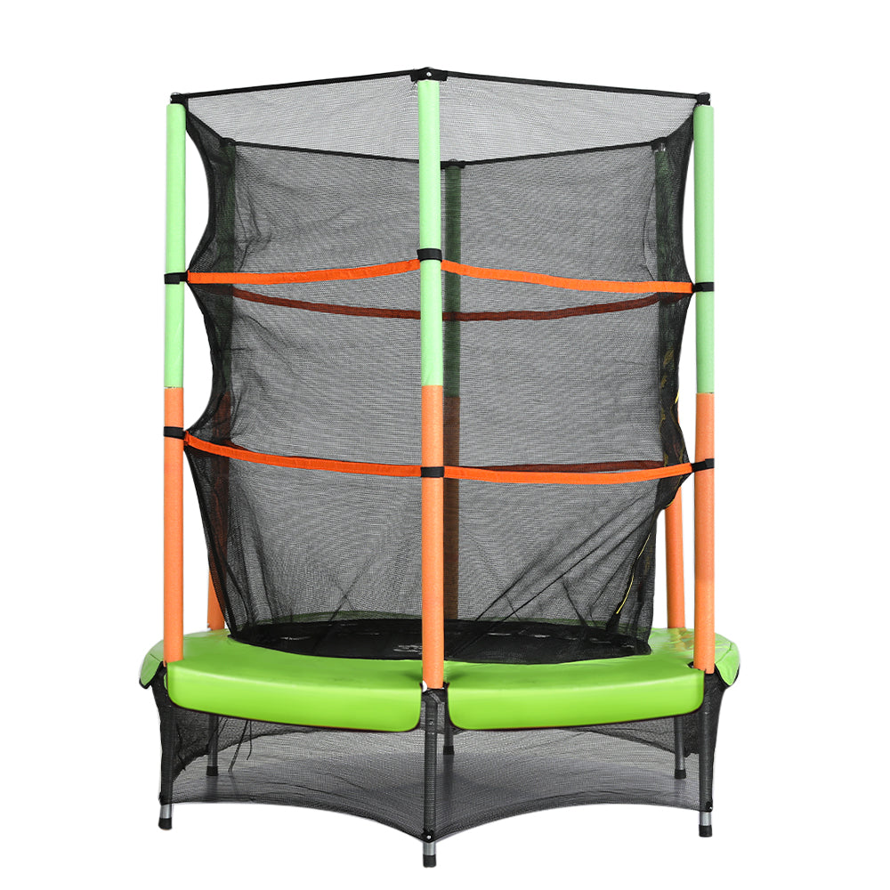 Everfit Trampoline for Kids 4.5FT with Enclosure Safety Net Rebounder Gift Green